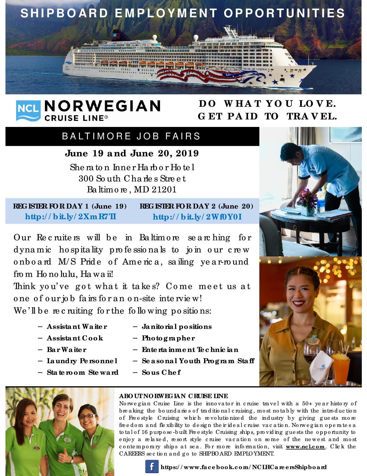 norwegian cruise jobs in usa